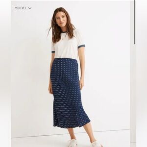 Madewell Size 6 Navy Polka Dot Skirt